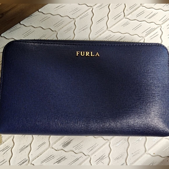 Furla Navy Blue Long Zippy Wallet - Picture 2 of 9